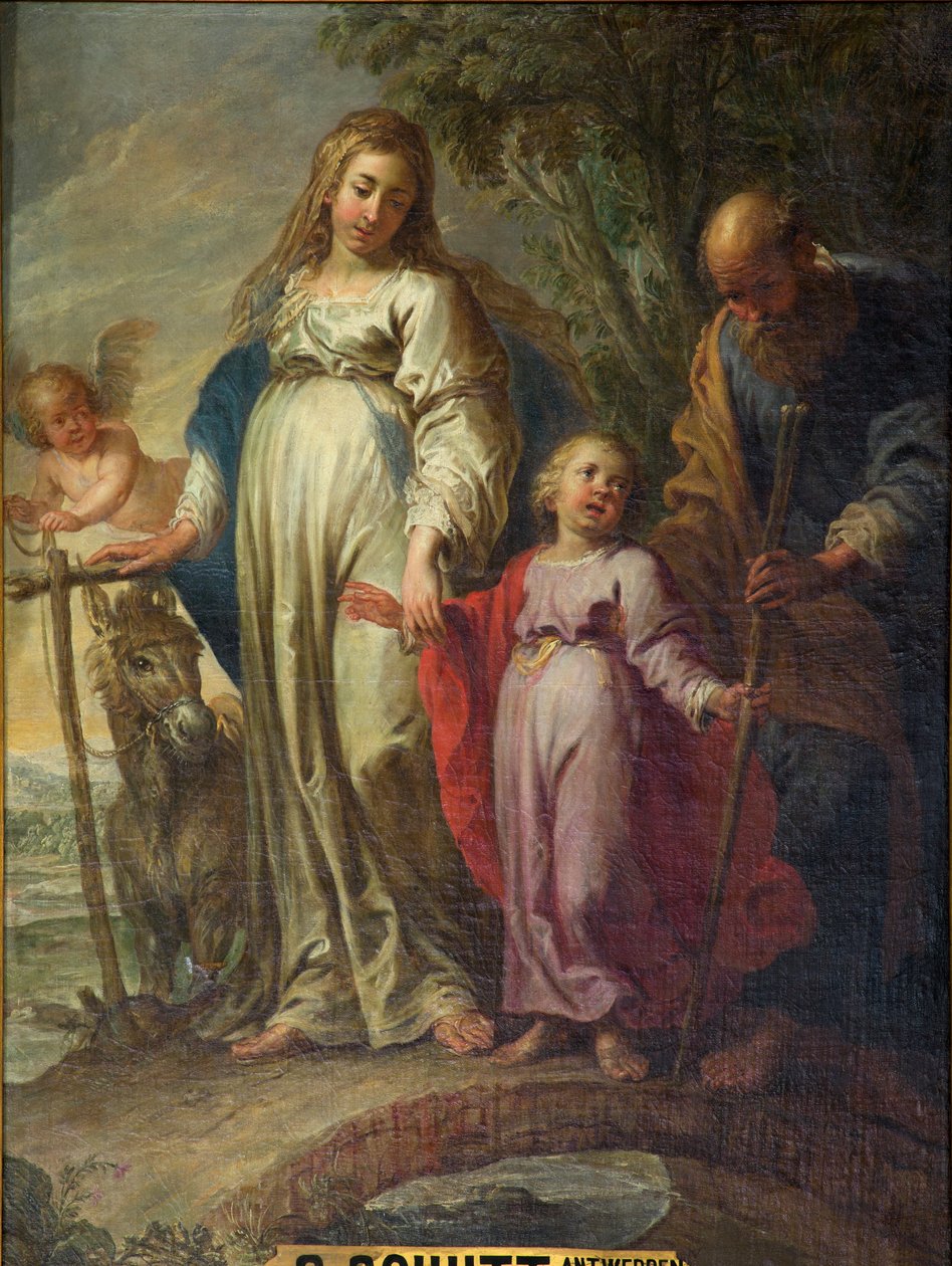 Église paroissiale (Parochiekerk Onze-Lieve-Vrouw). Intérieur. Épitaphe. La peinture centrale. "La Sainte Famille". - Unbekannter Künstler