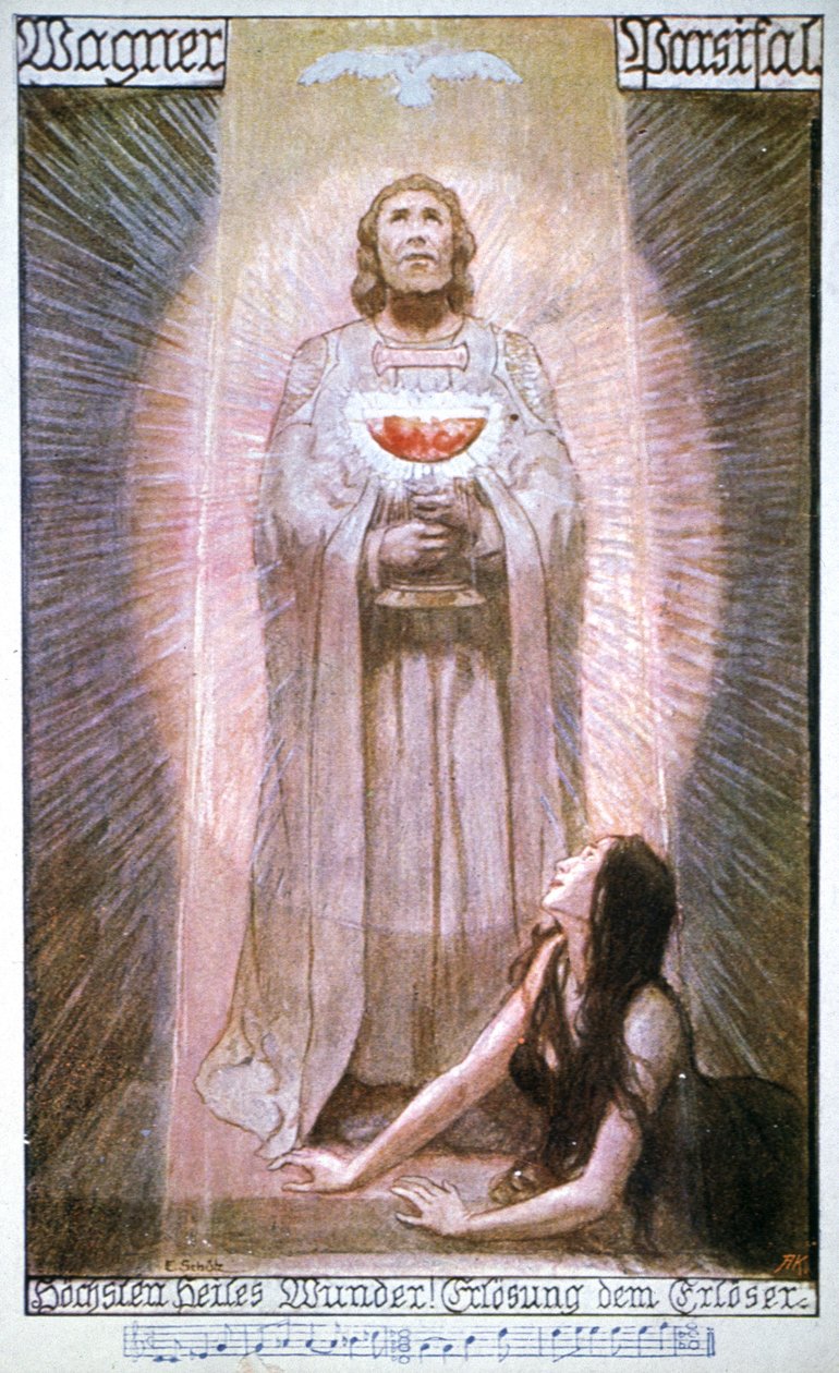 Parsifal avec Graal, Kundry mourant, début du 20e siècle - Unbekannter Künstler
