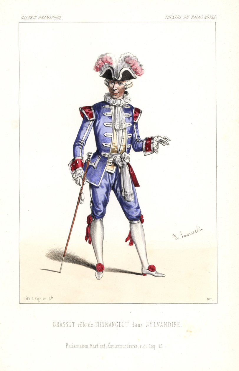 Paul Grassot en tant que Tourangeot dans "Sylvandire" de Leuven/Vanderburch, Théâtre du Palais-Royal - Unbekannter Künstler