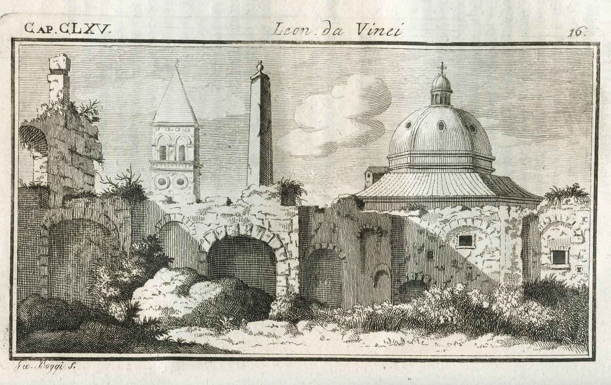 Études de perspective. Gravure de « Traité de la peinture » - Unbekannt