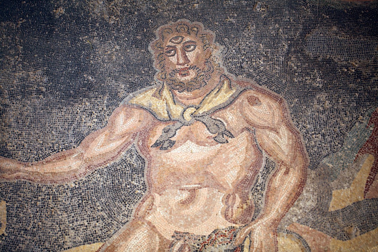 Salle de Polyphème. Détail du cyclope dévorant les entrailles d