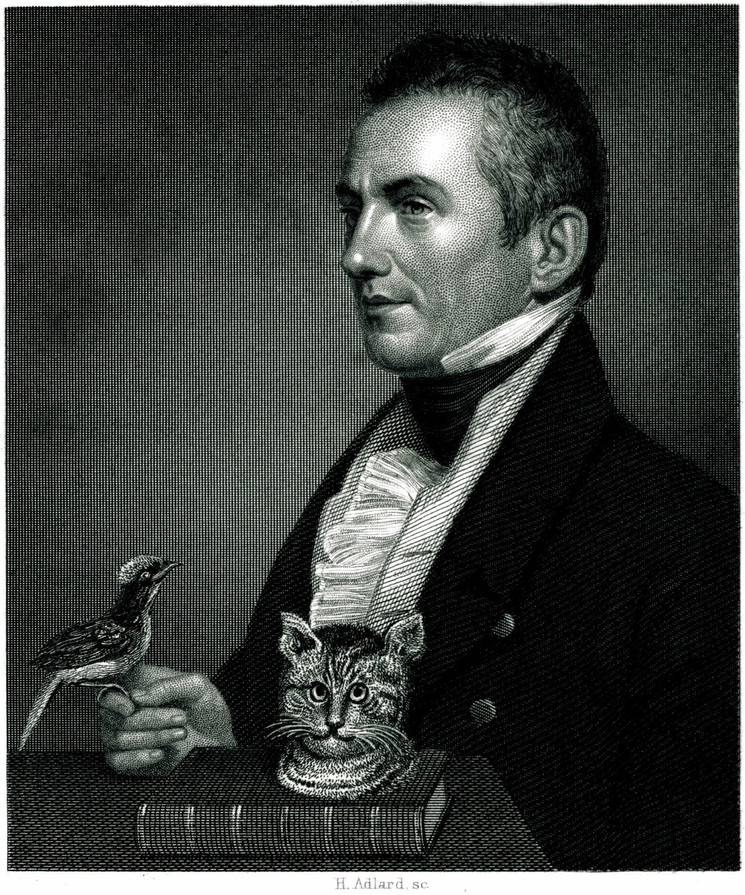 Portrait de Charles Waterton (1782 - 1865), voyageur naturaliste anglais sur une gravure du 19ème siècle. - Unbekannter Künstler