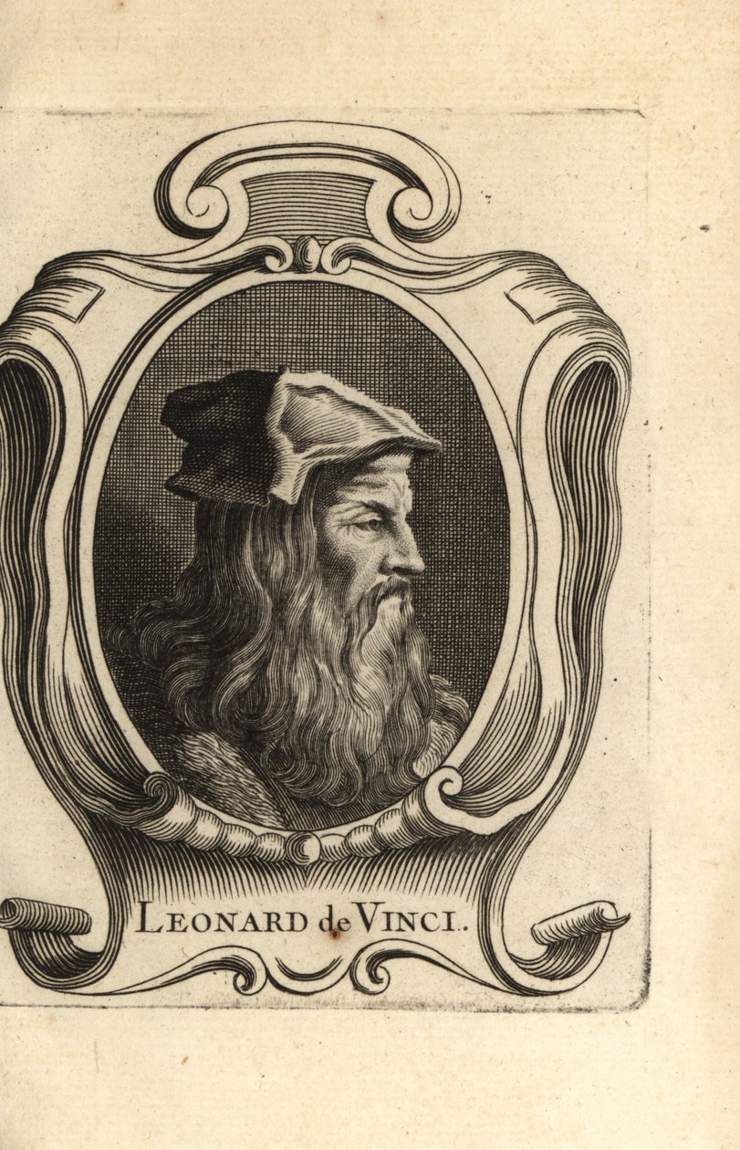 Portrait de Léonard de Vinci, artiste de la Renaissance italienne. - Unbekannter Künstler