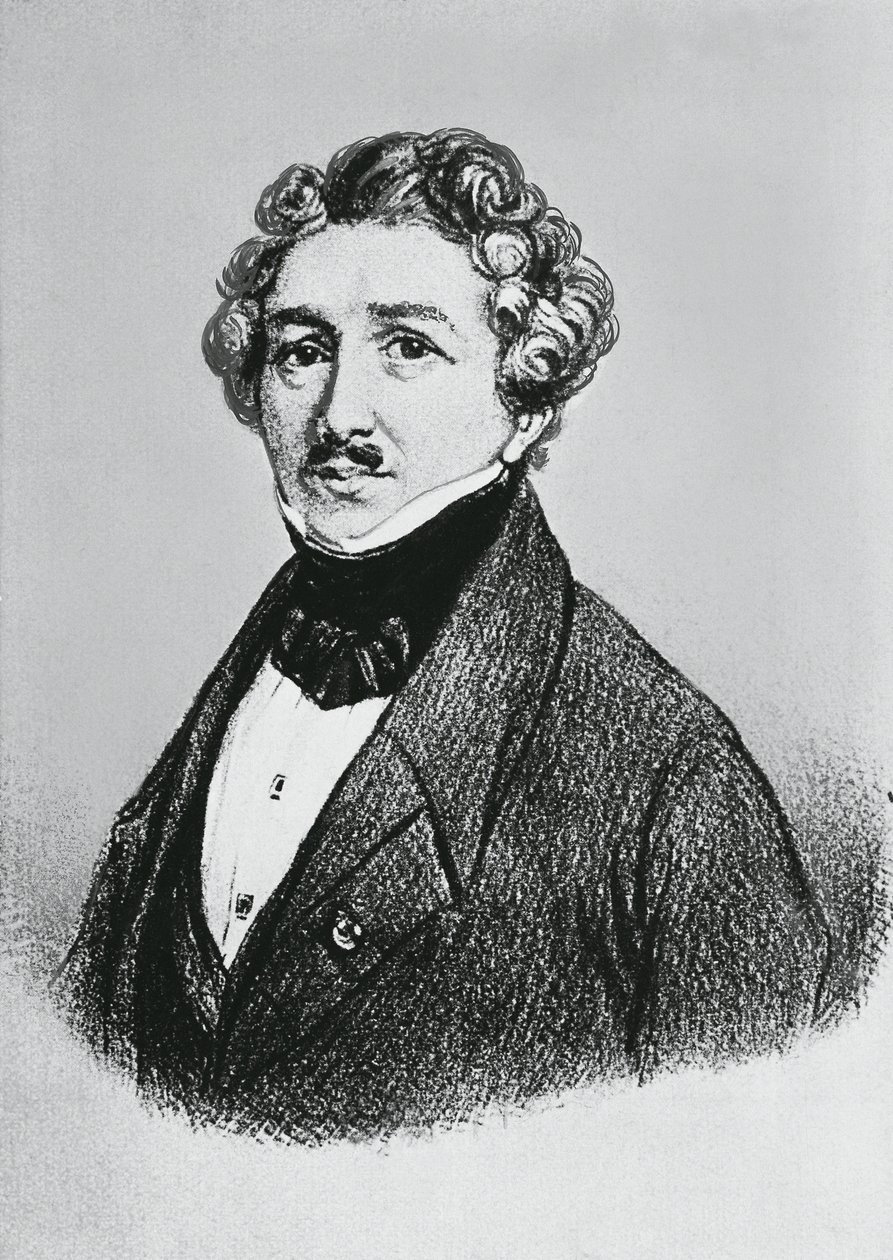 Portrait de Louis-Jacques-Mandé Daguerre (1787-1851), artiste, physicien et chimiste français, reconnu pour son invention du procédé de daguerréotype - William M. Timlin