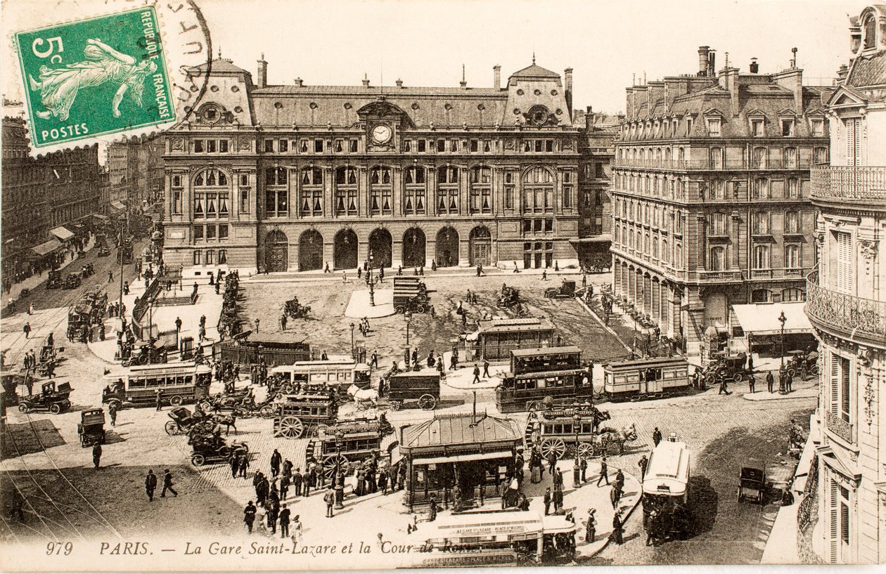 Carte postale/Gare Saint-Lazare/Paris/Seine/Île-de-France/France - William M. Timlin