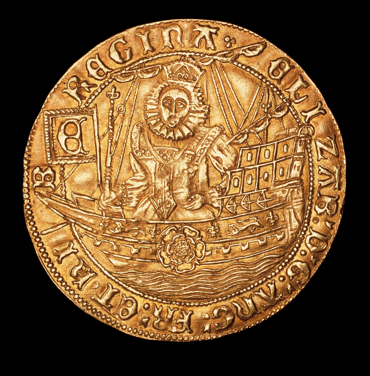 Rare pièce, Angleterre, or royal, reine Élisabeth I - Unbekannter Künstler