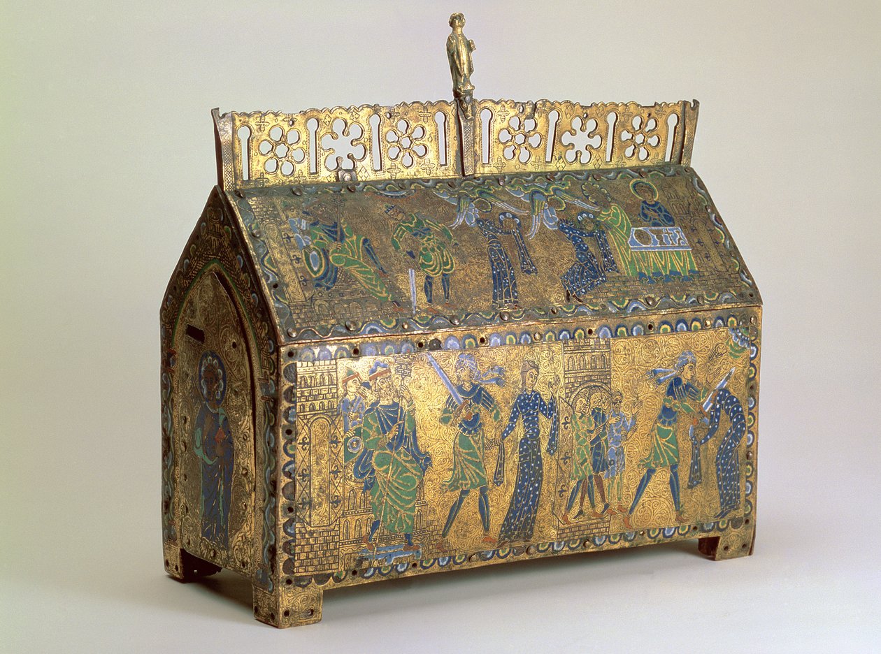 Coffret reliquaire avec Scènes de la Vie de Sainte Valérie, Limoges, vers 1175 (bois, cuivre doré et émail champlevé) - Unbekannt