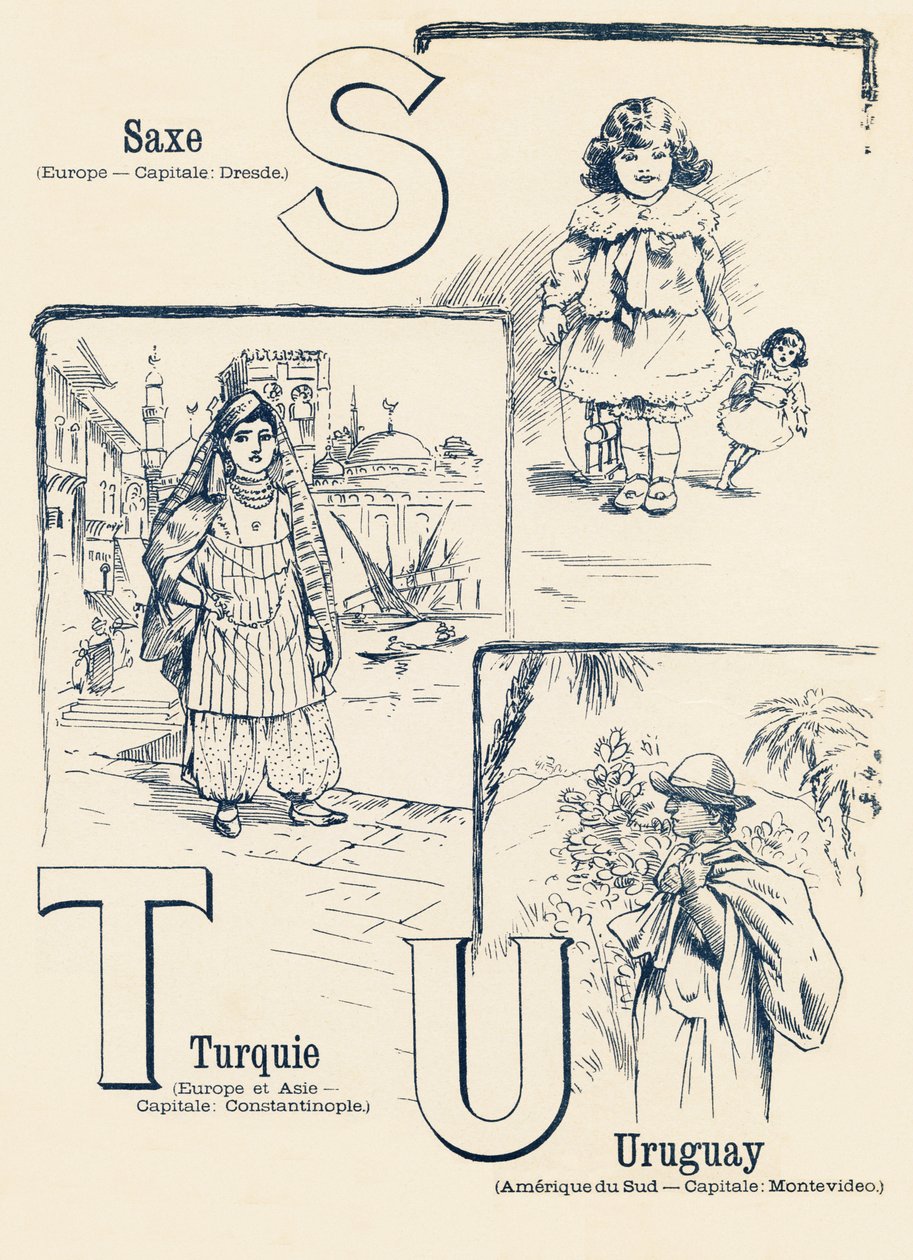 S T U : Saxe, Turquie, Uruguay - ABC des deux mondes. Émile Guérin, éditeur, Paris, vers 1900 - Unbekannt