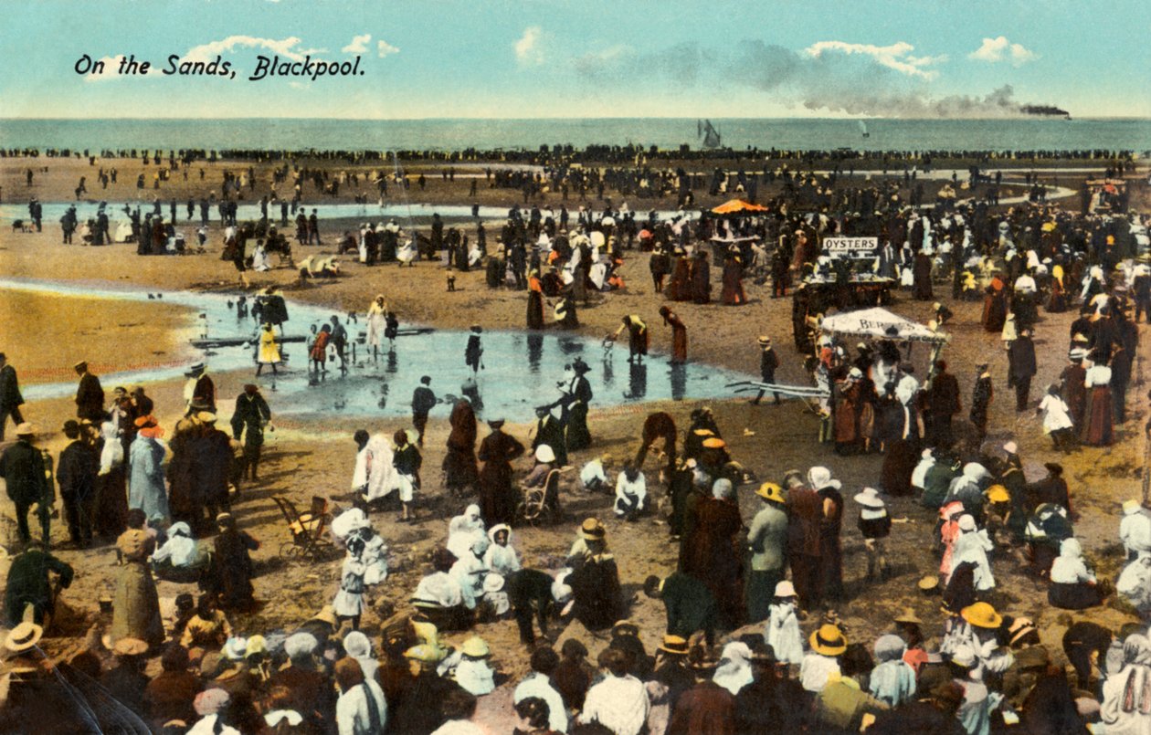 Bord de mer à Blackpool (Royaume-Uni) au tournant du siècle (carte postale) - Unbekannter Künstler