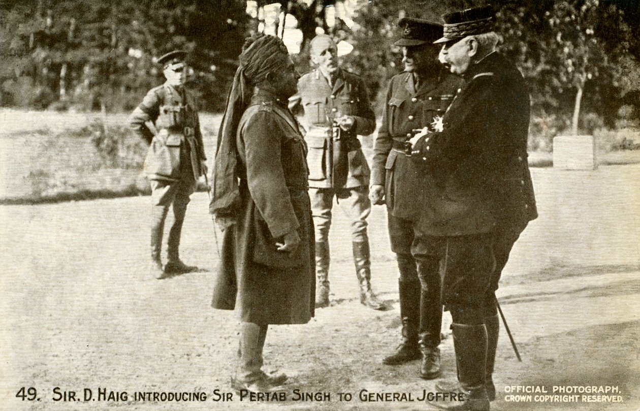 Sir Douglad Haig présentant Pertab Singh à Joffre - Unbekannter Künstler