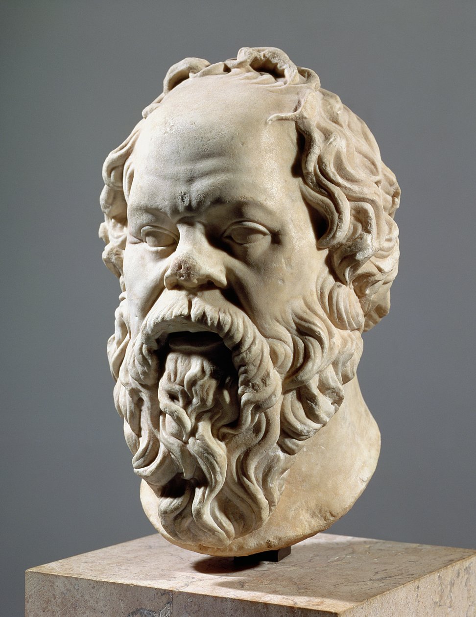 Socrate, tête en marbre, copie d