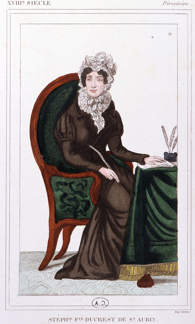 Stéphanie Ducrest de Saint-Aubin comtesse de Genlis, vers 1810 (gravure) - Unbekannter Künstler