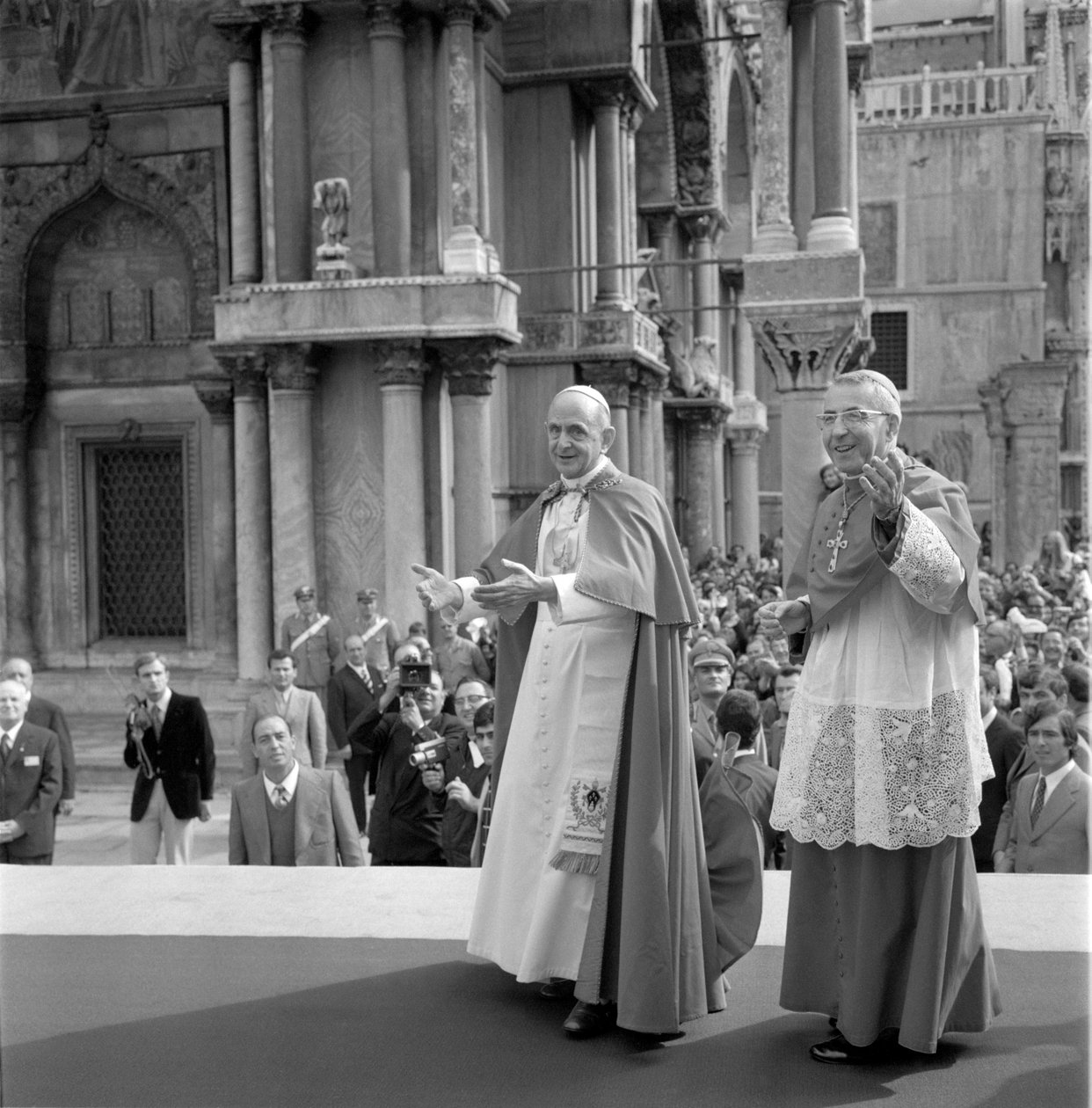LE CARDINAL ALBINO LUCIANI (Jean-Paul Ier) AVEC LE PAPE PAUL VI À VENISE - 1972 - Unbekannt