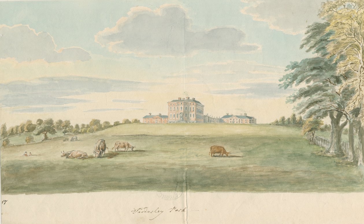 Teddesley Hall : aquarelle, nd [fin XVIIIe siècle] - Unbekannt
