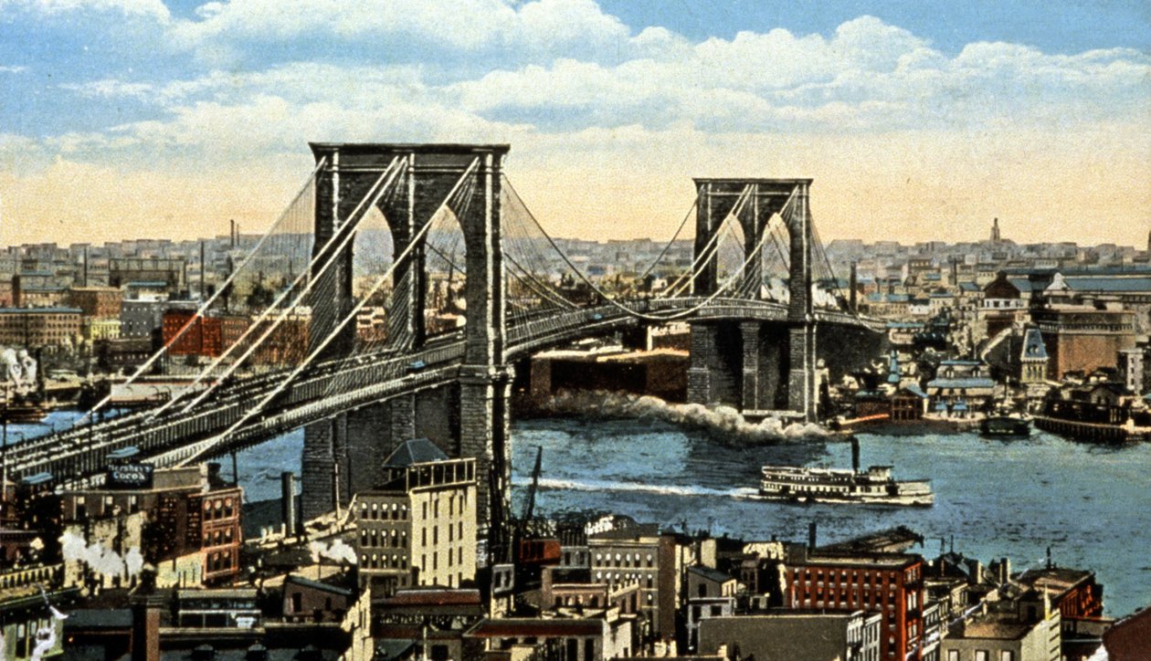 Le pont de Brooklyn, New York, vers 1930 - Unbekannter Künstler
