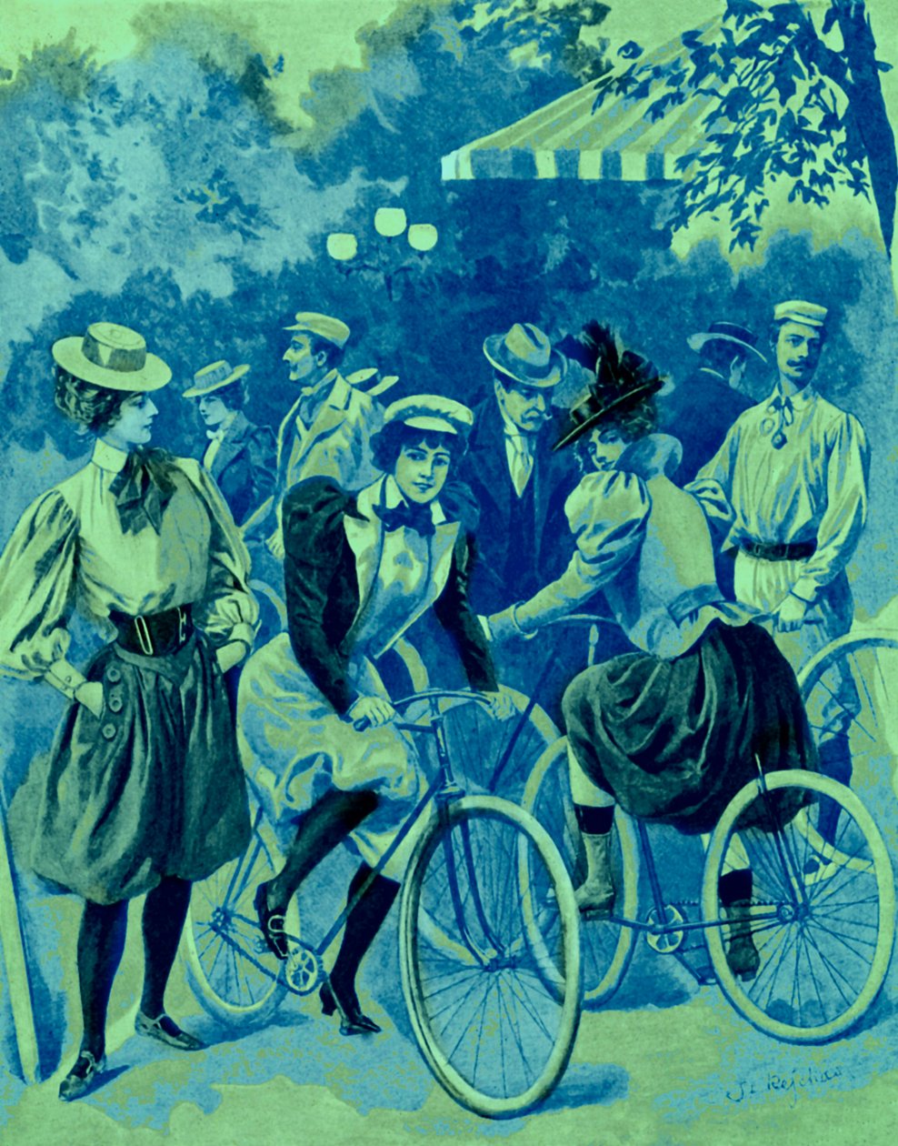 La Mode des Bicyclettes au Bois de Boulogne - Unbekannter Künstler