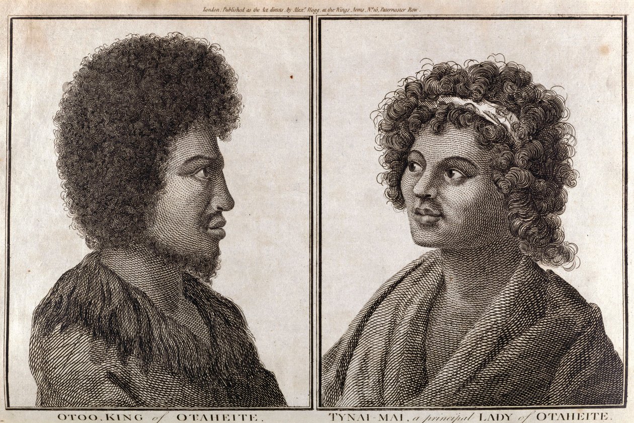 Le roi et une dame principale de Tahiti, vers 1773 - Unbekannt
