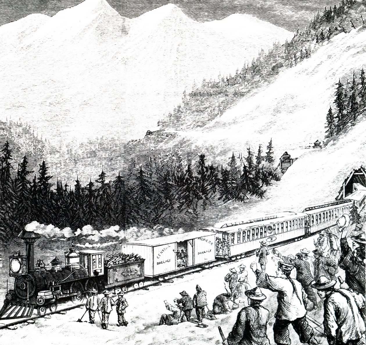Le chemin de fer du Pacifique dans les montagnes de la Sierra Nevada - Unbekannt