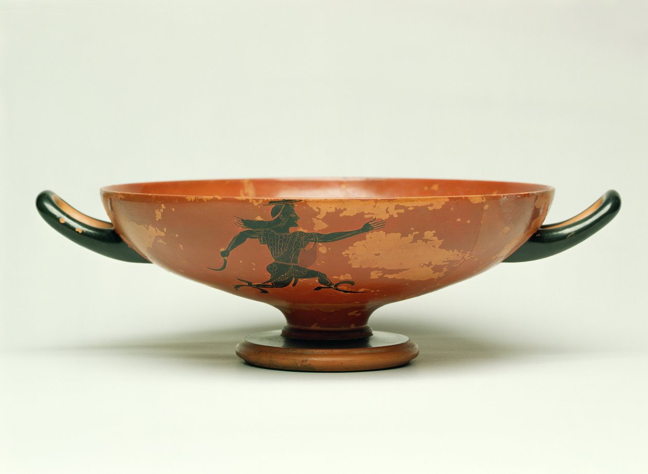 La Poursuite de Persée, kylix à figures noires attiques réalisé par le maître Pepaks, 525-520 av. J.-C. (poterie) - Unbekannt