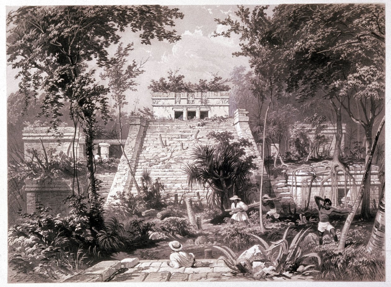 Le castillo : ruines du château maya à Tulum, Yucatan, Mexique - Unbekannter Künstler