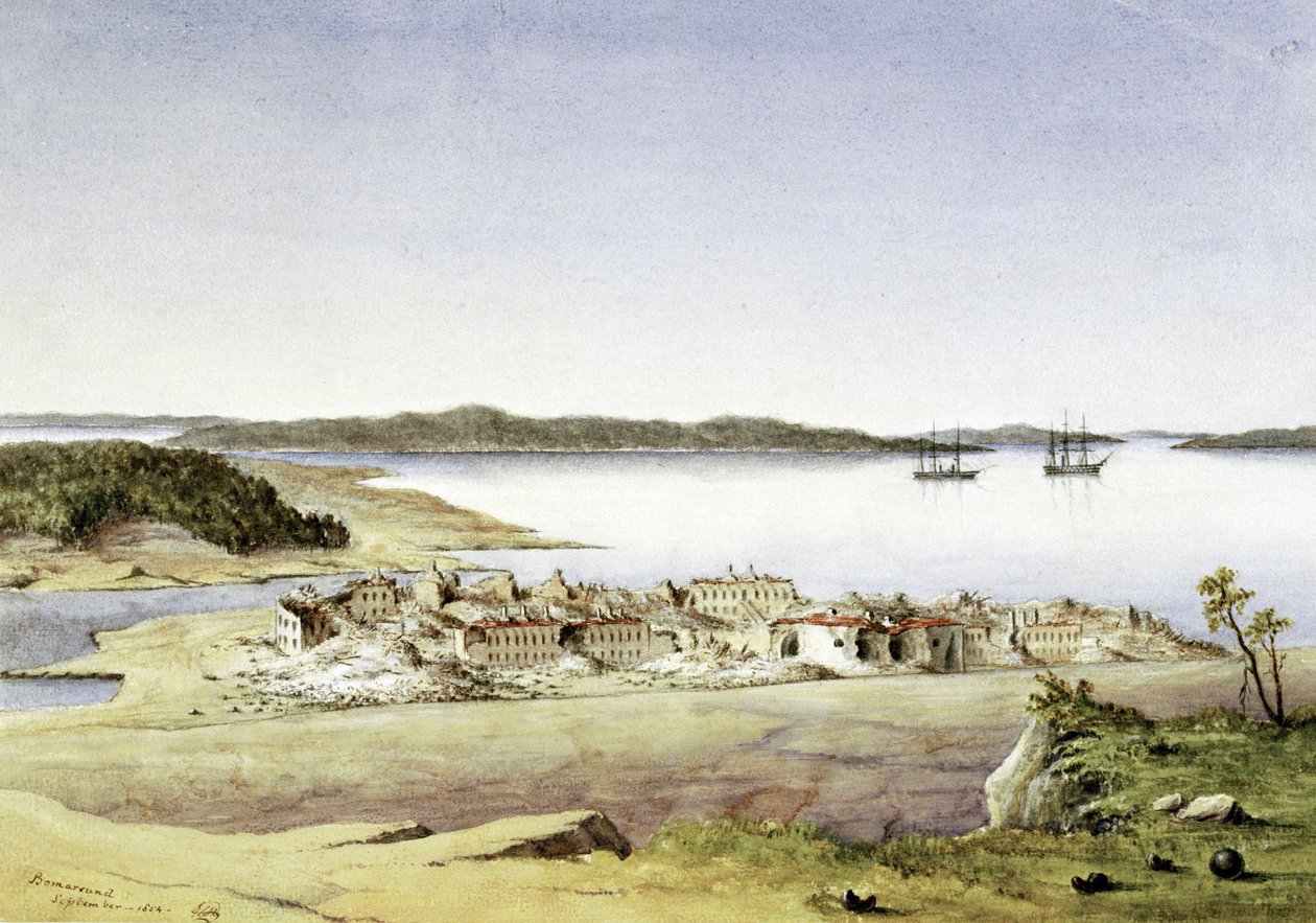 La forteresse de Bomarsund, sur les îles Aland (Finlande), en août 1854 - Unbekannter Künstler