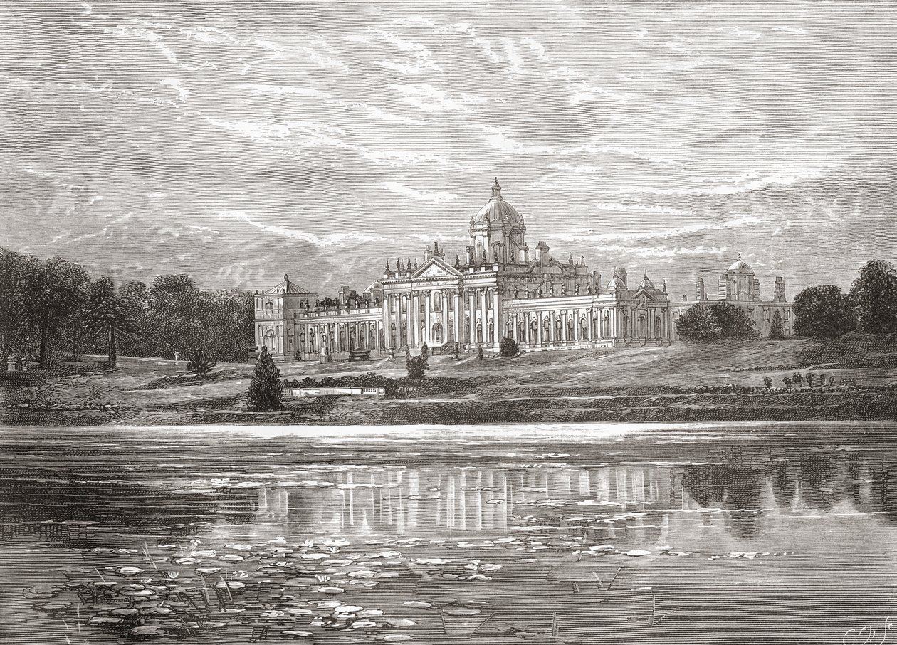 La façade sud du château Howard, North Yorkshire, Angleterre à la fin du XIXe siècle, de Our Own Country publié en 1898 - Unbekannt