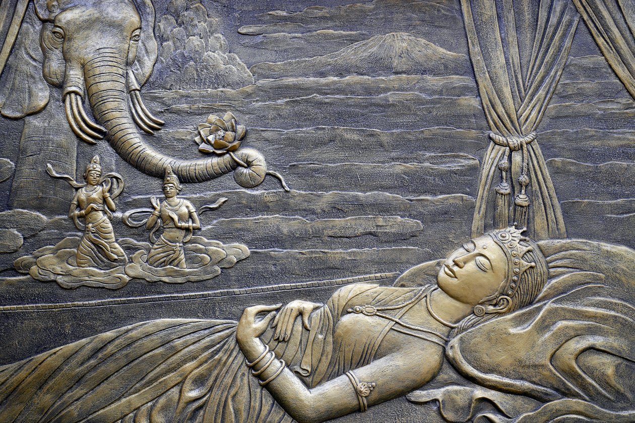 Tinh Xa Ngoc Chau temple bouddhiste, La Vie du Bouddha, Siddhartha Gautama, La mère du Bouddha, Maya, rêve de l