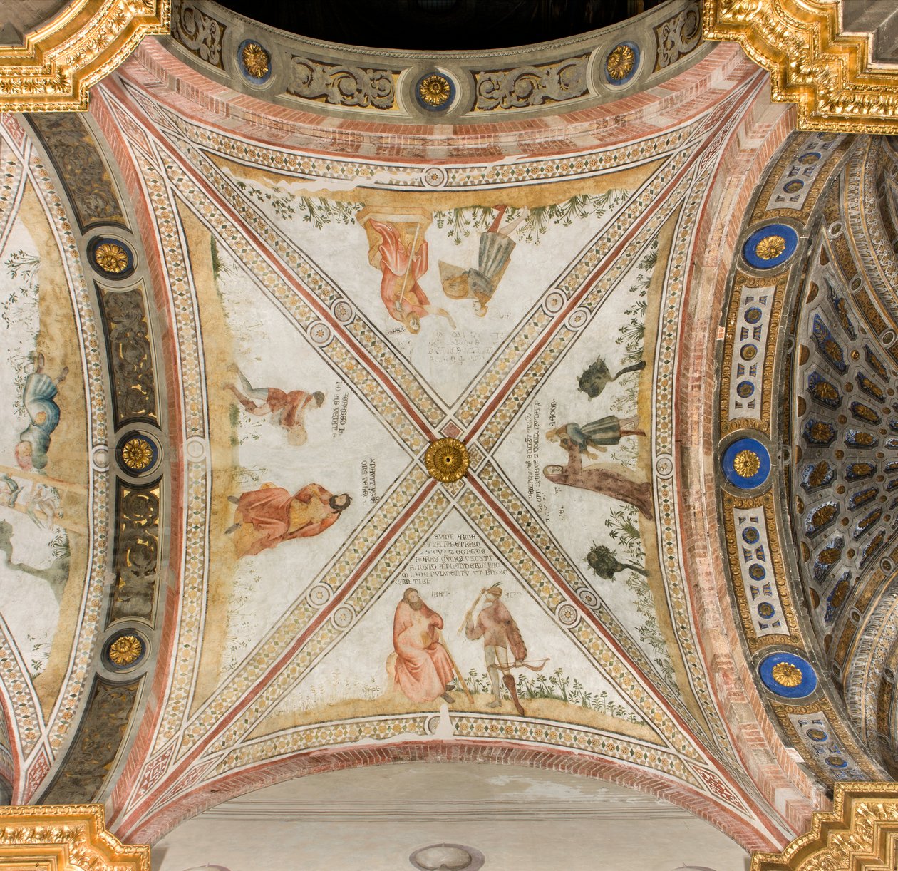 Transept sud, troisième travée ouest, Isaac demande à Esaü de lui apporter du gibier, Rebecca habille Jacob avec les vêtements d