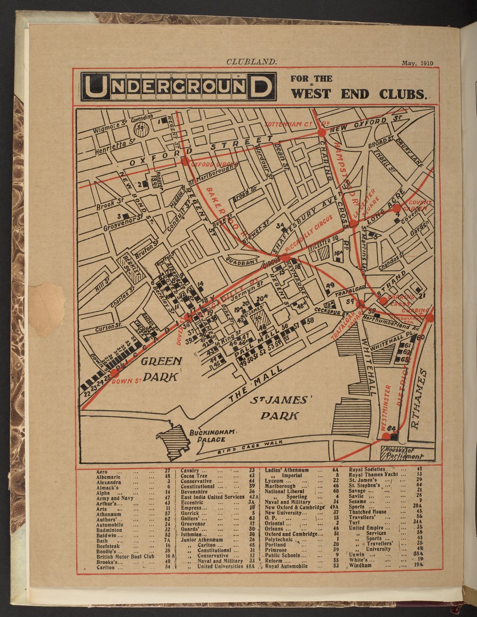 Métro pour les clubs du West End, mai 1910 - Unbekannter Künstler