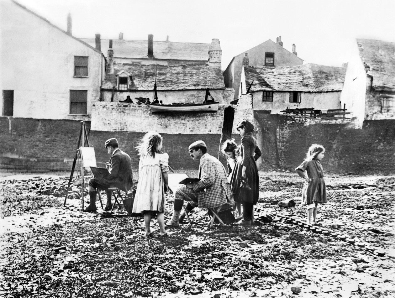 Royaume-Uni : Artistes peignant près de la rivière Torridge, Appledore, Devon - Unbekannt