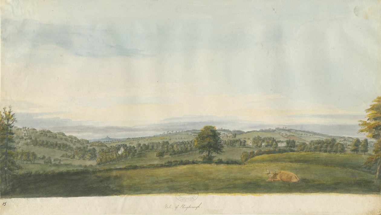 Vallée de Shugborough : aquarelle, nd [fin du 18e siècle] - Unbekannt