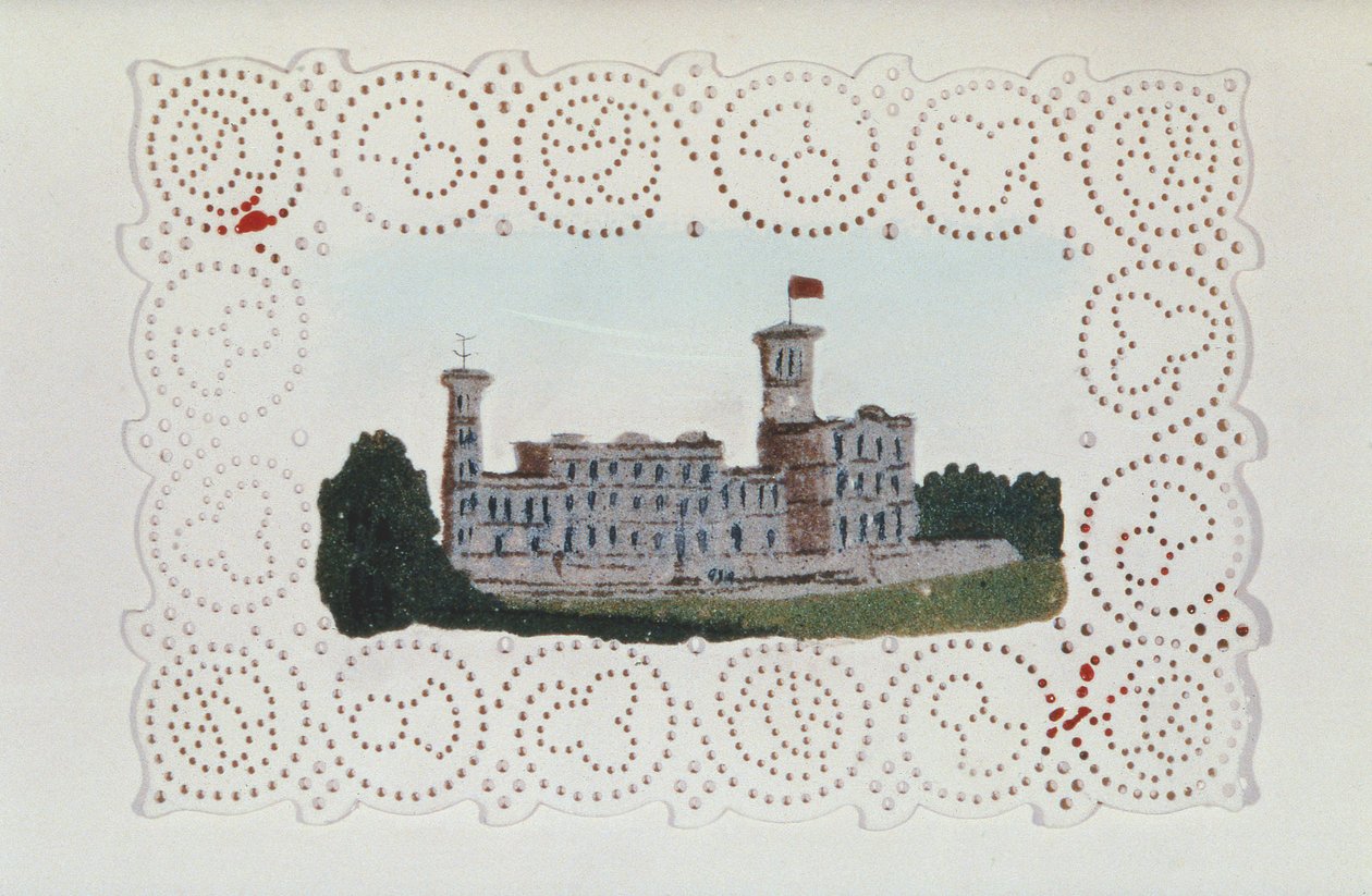Napperon victorien en papier avec une vue de la maison Osborne - Unbekannt