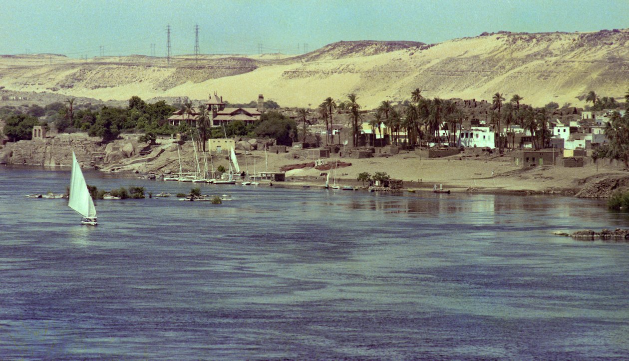 Vue sur le Nil avec bateau Faluka Égypte, vers 1979 - Unbekannter Künstler