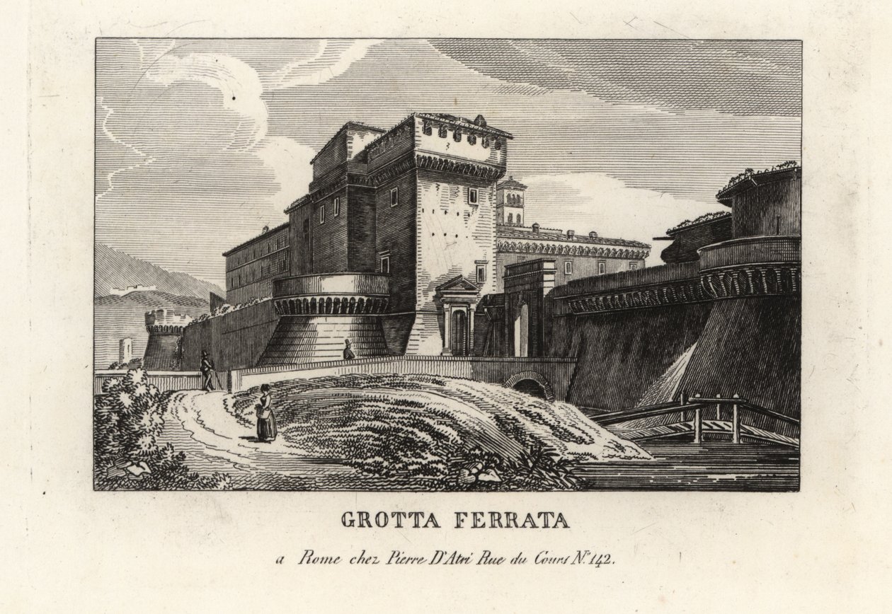 Vue de la ville fortifiée romaine de Grottaferrata, Rome - Unbekannt