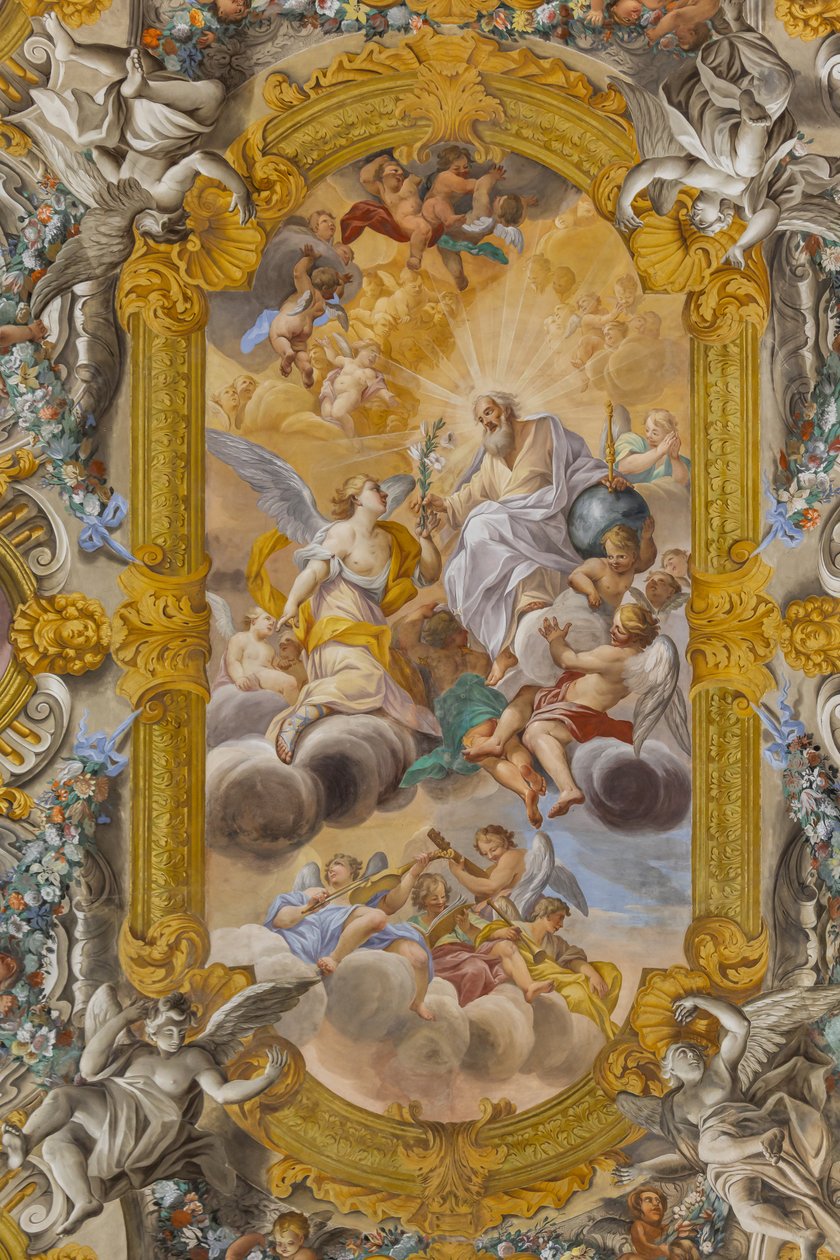 Vue du plafond, Église de Nunziatina, Todi, Ombrie, Italie - Unbekannter Künstler