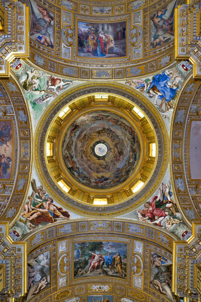 Vue du transept, plafond avec les pendentifs et le dôme, Sant