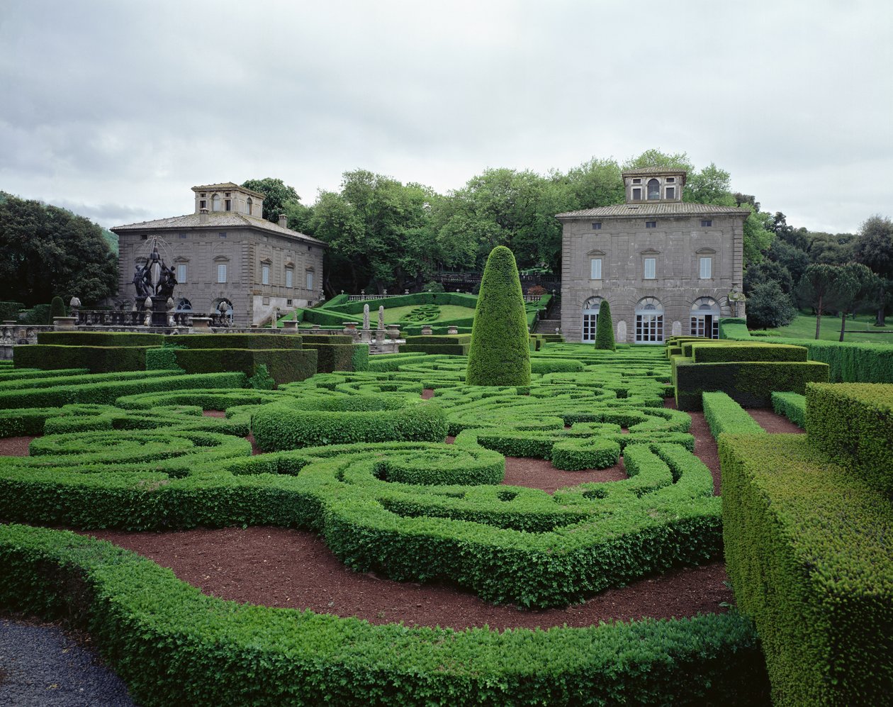 Vue des deux villas et du jardin, conçus pour le Cardinal Giovanni Francesco Gambara par Giacomo Vignola, 1568 - Unbekannt