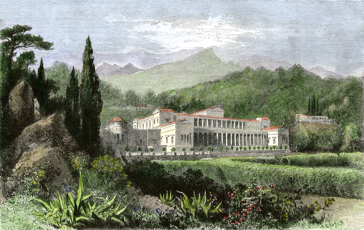 Villa de Pline le Jeune (en latin Caius Plinius Caecilius Secundus, 61-114), écrivain et politicien romain, Rome antique - Unbekannter Künstler