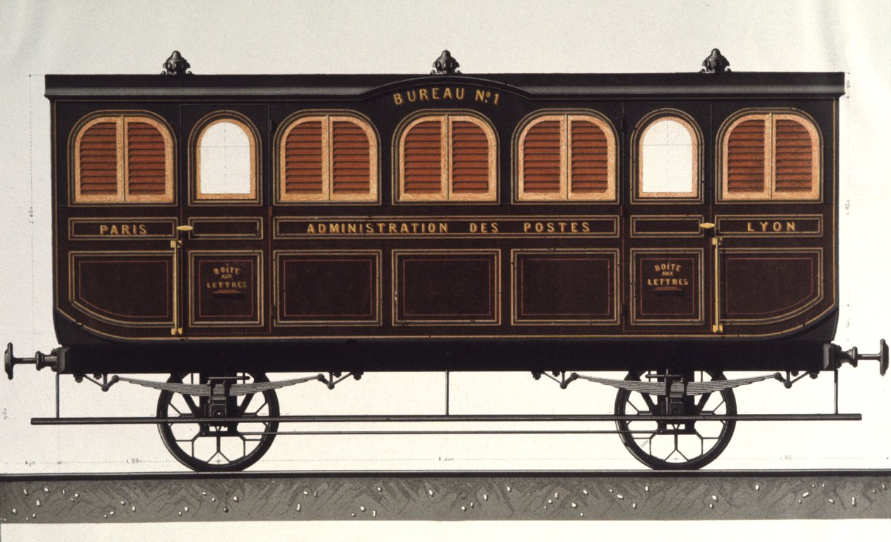 Wagon postal, c.1850 (gravure) - Unbekannter Künstler