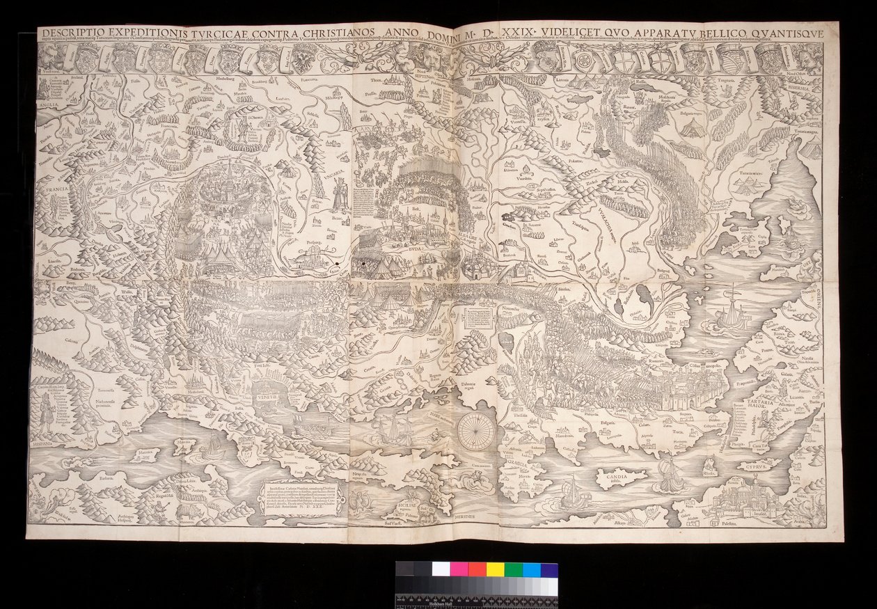 Carte murale de la campagne turque de 1529 par Johann Haselberg et Christoph Zell, Nuremberg - Unbekannt