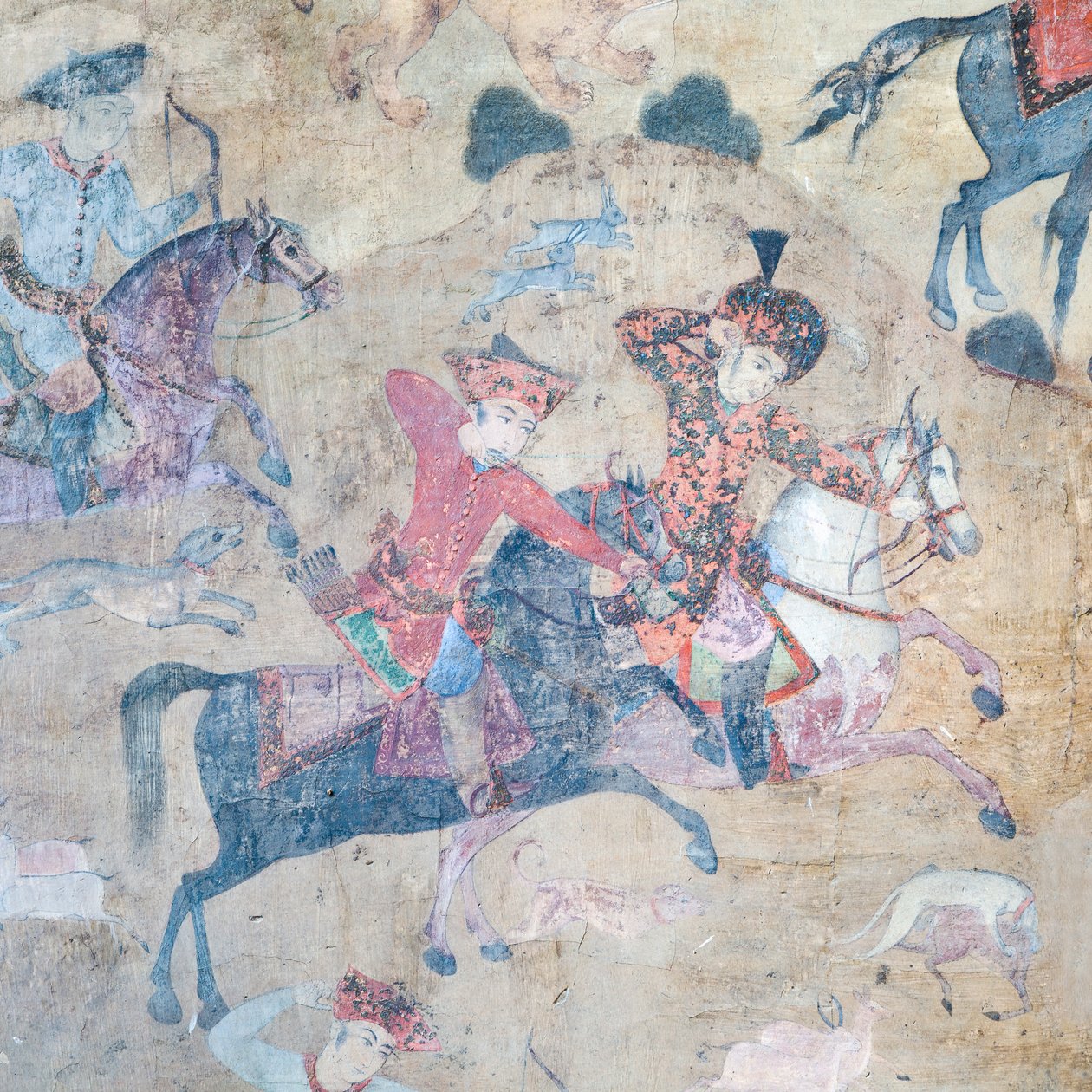 Peintures murales au portail de Qeysarieh, place Naqsh-e Jahan Imam, Esfahan, Iran - Unbekannter Künstler