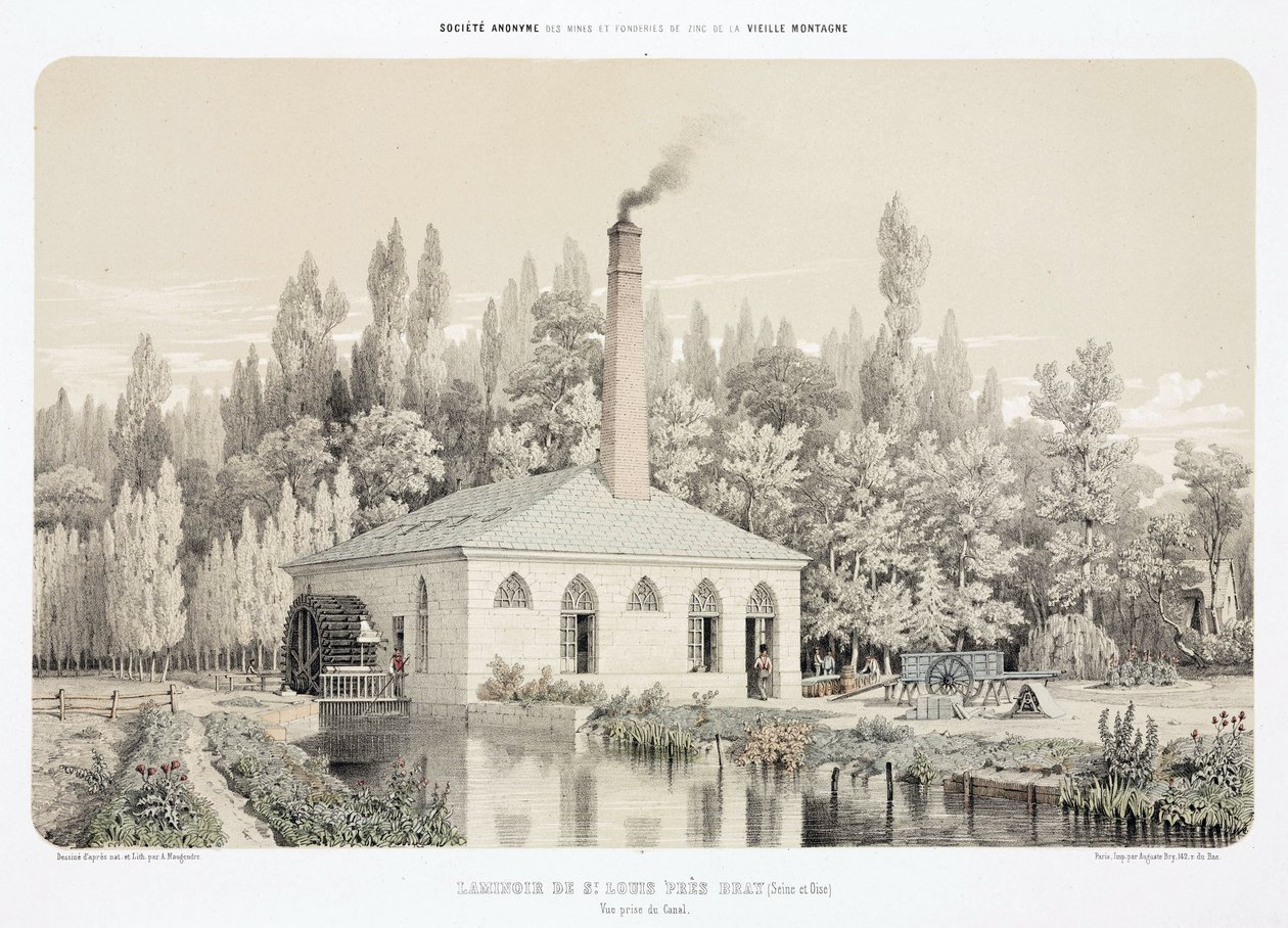 Énergie hydraulique avant 1900 (Laminoir de zinc, Saint Louis, près de Bray, France) - Unbekannt