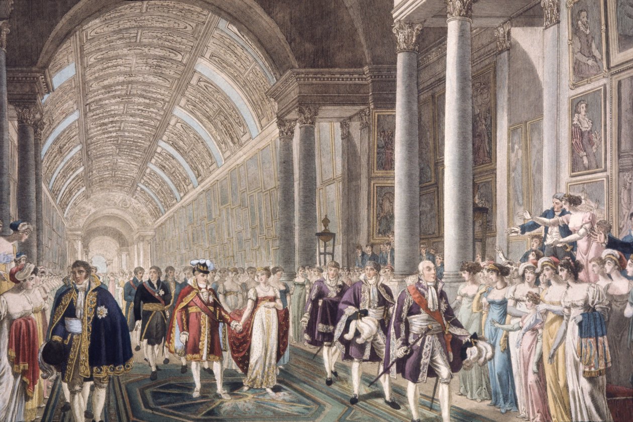 Mariage de Napoléon Ier et Marie-Louise au palais du Louvre, vers 1810 (gravure) - Unbekannter Künstler