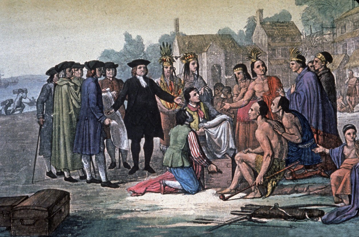William Penn avec les Indiens de la Nation Delaware, Pennsylvanie - Unbekannter Künstler
