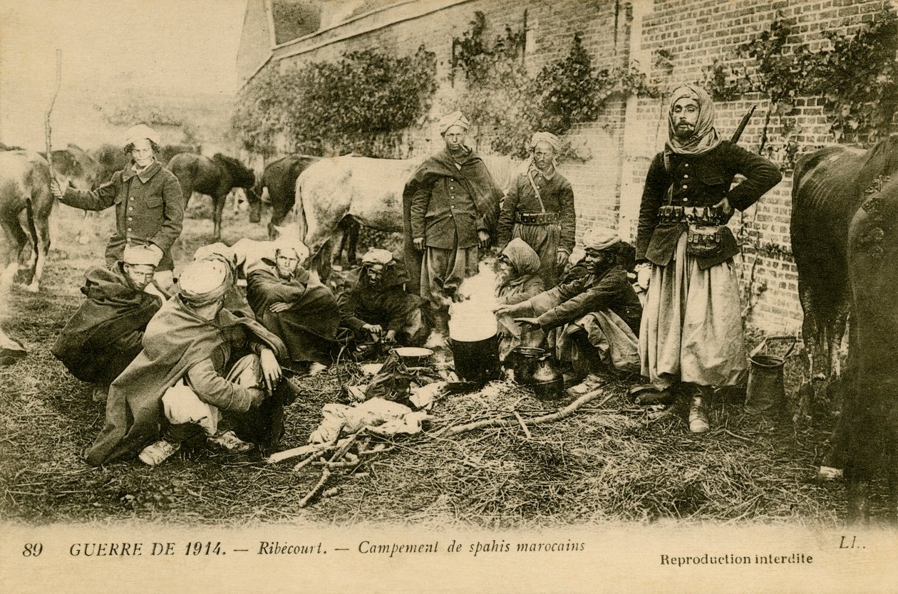 Première Guerre mondiale : Campement des Spahis marocains - Unbekannter Künstler