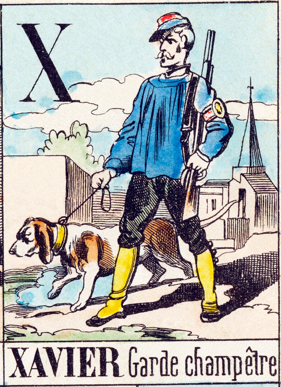 Xavier garde champêtre - « Alphabet de la ferme » fin du XIXe siècle (gravure) - Unbekannt