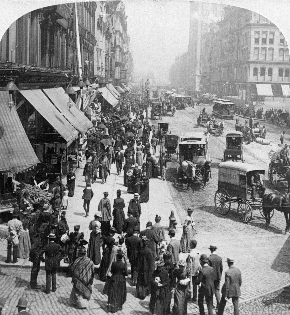 Scène de rue à Chicago, Illinois, USA, 1896 - Underwood and Underwood