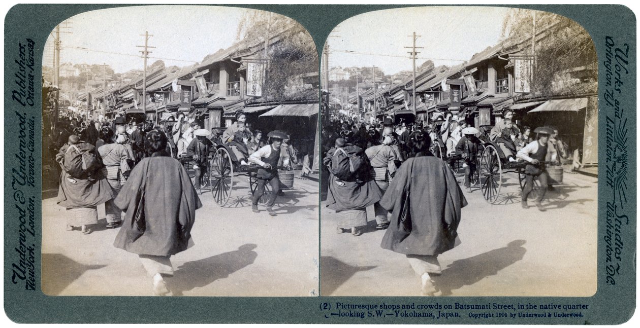 Rue Batsumati, Yokohama, Japon, 1904 - Underwood and Underwood