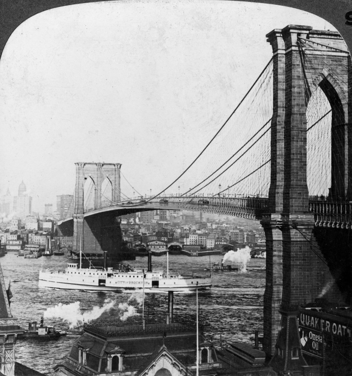 Pont de Brooklyn, New York, USA, début du 20ème siècle - Underwood and Underwood