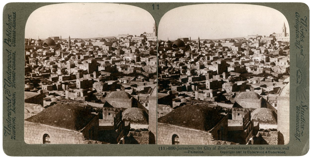 Jérusalem, vue du mur nord, Palestine, 1897 - Underwood and Underwood
